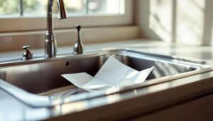 Quando esco di casa, metto sempre un bicchiere e un foglio di carta nel lavandino. Così sono sicura che tutto andrà bene.