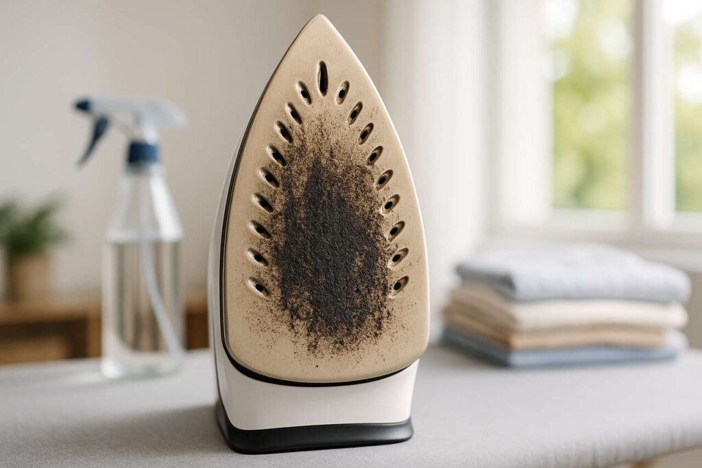 Deposito nero sul tuo ferro da stiro ? Ecco come rimuoverlo senza graffiarlo