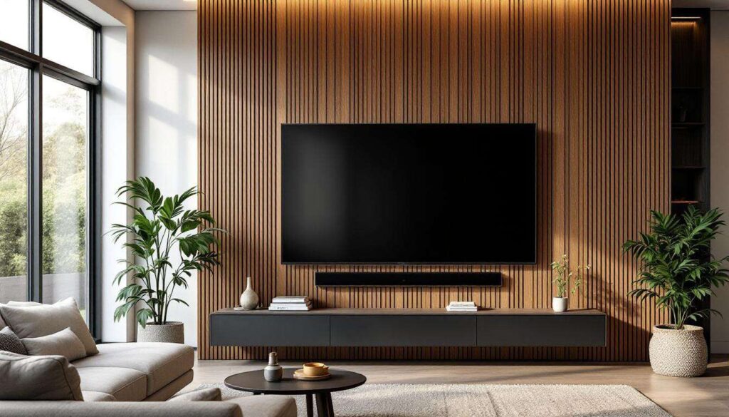 Pareti a doghe in legno verticali: il rivestimento da parete TV che ha conquistato Instagram Italia