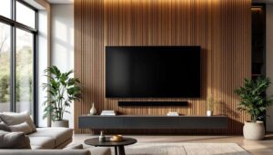 Pareti a doghe in legno verticali: il rivestimento da parete TV che ha conquistato Instagram Italia