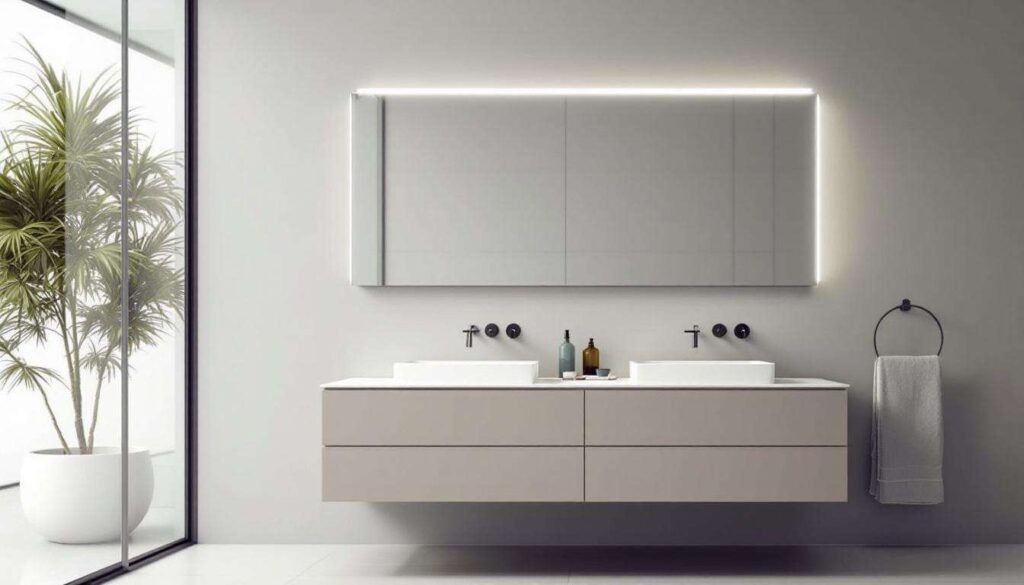 Arredo bagno sospeso: i mobili lavabo a muro che semplificano le pulizie e danno leggerezza alla stanza