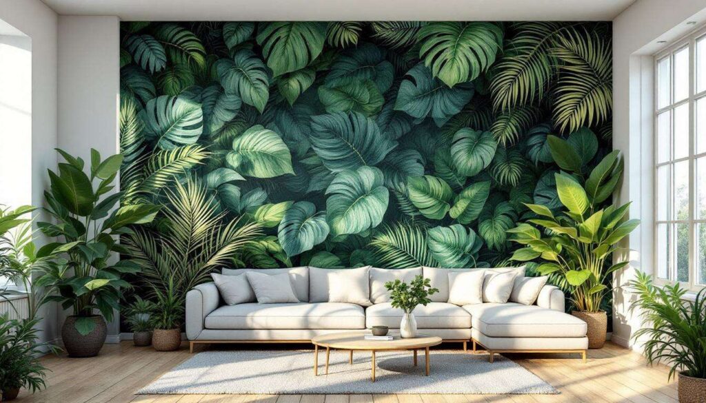 Carta da parati panoramica a soggetto tropicale o botanico: la tendenza che resiste anche nel 2026