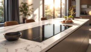 Piano cottura a induzione invisibile sotto la pietra sinterizzata: la rivoluzione silenziosa della cucina 2026
