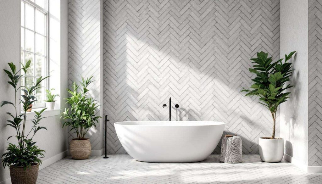 Piastrelle a spina di pesce in bagno: la posa che gli italiani cercano di più e gli errori da evitare